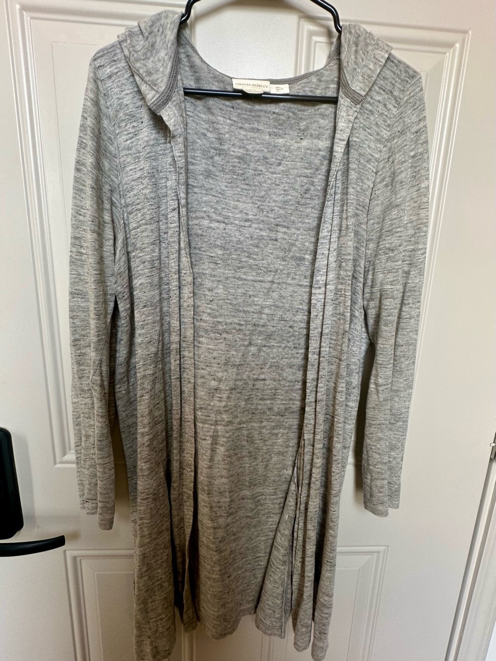 Cynthia Rowley Heather Gray Linen Hooded Cardigan